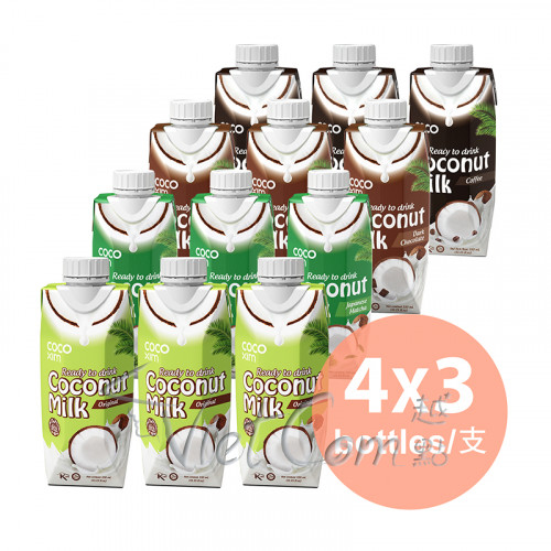 CocoXim - Coconut Milk + Matcha Coconut Milk + Chocolate Coconut Milk + Coffee Coconut Milk【Mixed Case 3 pcs each】