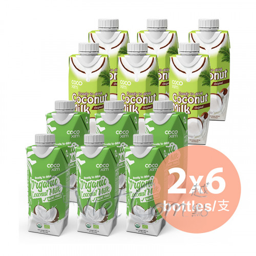 CocoXim - Coconut Milk Original + Organic Coconut Mlik【Mixed Case 6 pcs each】